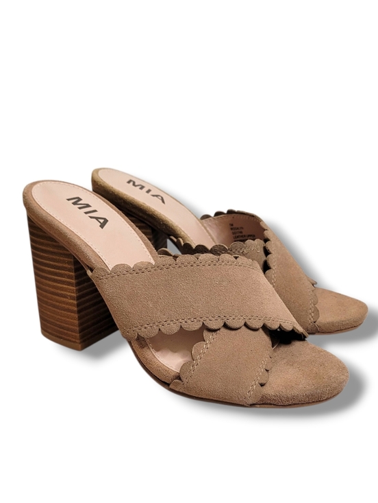 MIA Shoes - MIA Rosalyn Tan Suede Mules Size 7